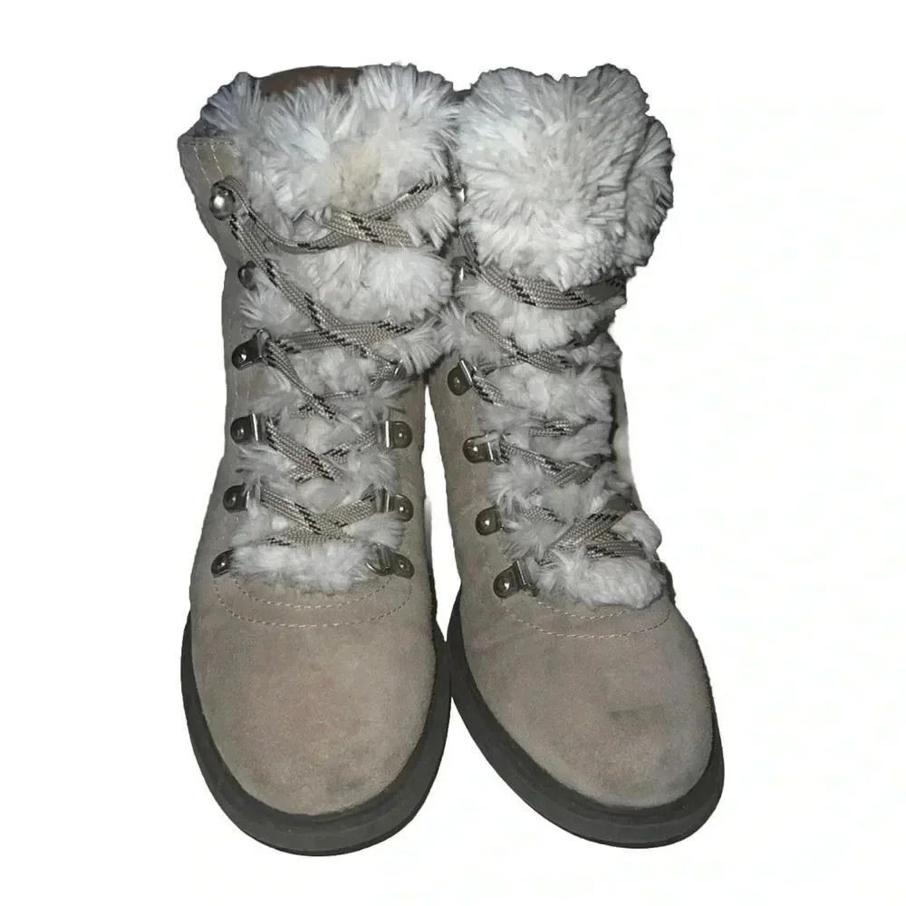 Sam Edelman Darrah‎ Womens Sand Lace Up Chunky Suede Ankle Bootie Tan Size 8